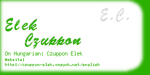 elek czuppon business card